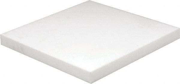 Made in USA - 1" Thick x 12" Wide x 1' Long, PTFE (Virgin) Sheet - White, +0.087/-0.043 Tolerance - Eagle Tool & Supply