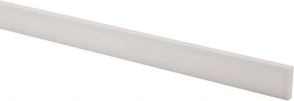 USA Sealing - 4' x 1/2" x 1/8" White PTFE (Virgin) Rectangular Bar - Eagle Tool & Supply