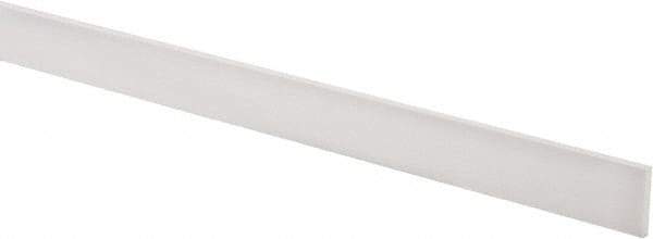 Made in USA - 4 Ft. Long x 1 Inch Wide x 1/8 Inch High, Virgin PTFE, Rectangular Plastic Bar - White, +/- 0.060 Tolerance - Eagle Tool & Supply