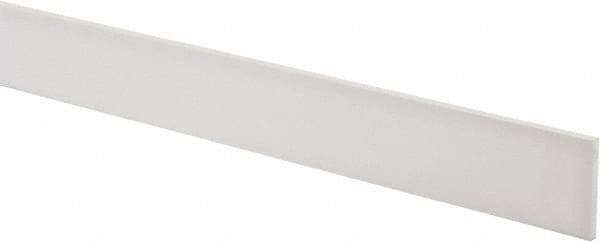 Made in USA - 3 Ft. Long x 1-1/2 Inch Wide x 1/8 Inch High, Virgin PTFE, Rectangular Plastic Bar - White, +/- 0.060 Tolerance - Eagle Tool & Supply