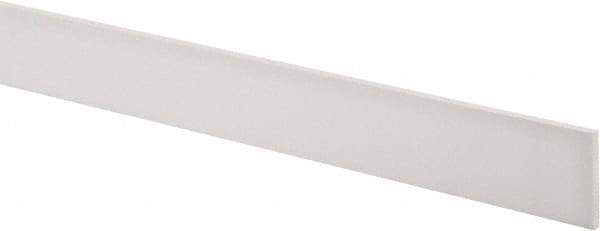 Made in USA - 4 Ft. Long x 1-1/2 Inch Wide x 1/8 Inch High, Virgin PTFE, Rectangular Plastic Bar - White, +/- 0.060 Tolerance - Eagle Tool & Supply