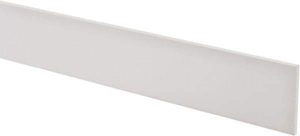 Made in USA - 4 Ft. Long x 2 Inch Wide x 1/8 Inch High, Virgin PTFE, Rectangular Plastic Bar - White, +/- 0.060 Tolerance - Eagle Tool & Supply