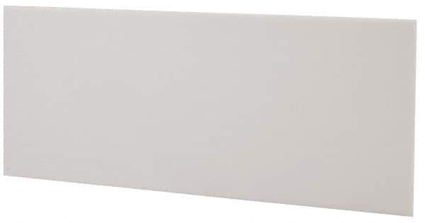 Made in USA - 2 Ft. Long x 4 Inch Wide x 1/8 Inch High, Virgin PTFE, Rectangular Plastic Bar - White, +/- 0.060 Tolerance - Eagle Tool & Supply