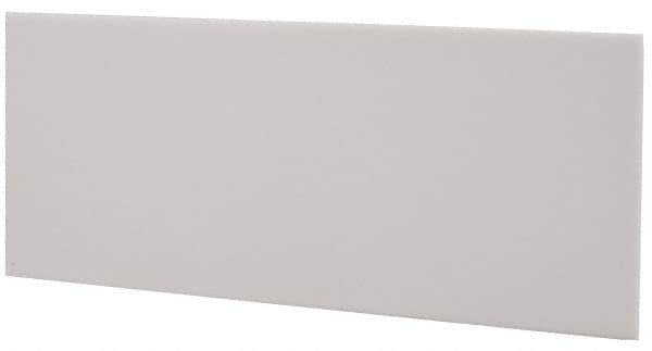 Made in USA - 4 Ft. Long x 4 Inch Wide x 1/8 Inch High, Virgin PTFE, Rectangular Plastic Bar - White, +/- 0.060 Tolerance - Eagle Tool & Supply