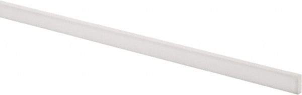 Made in USA - 4 Ft. Long x 1/2 Inch Wide x 3/16 Inch High, Virgin PTFE, Rectangular Plastic Bar - White, +/- 0.060 Tolerance - Eagle Tool & Supply