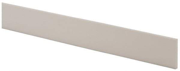 Made in USA - 4 Ft. Long x 1 Inch Wide x 3/16 Inch High, Virgin PTFE, Rectangular Plastic Bar - White, +/- 0.060 Tolerance - Eagle Tool & Supply