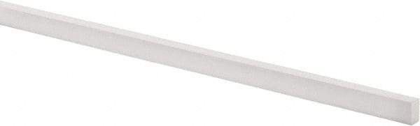 Made in USA - 3 Ft. Long x 1/2 Inch Wide x 1/4 Inch High, Virgin PTFE, Rectangular Plastic Bar - White, +/- 0.060 Tolerance - Eagle Tool & Supply