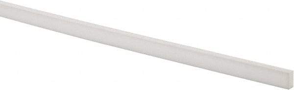 Made in USA - 4 Ft. Long x 1/2 Inch Wide x 1/4 Inch High, Virgin PTFE, Rectangular Plastic Bar - White, +/- 0.060 Tolerance - Eagle Tool & Supply