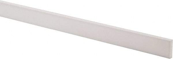 Made in USA - 4 Ft. Long x 1 Inch Wide x 1/4 Inch High, Virgin PTFE, Rectangular Plastic Bar - White, +/- 0.060 Tolerance - Eagle Tool & Supply