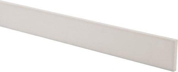 Made in USA - 2 Ft. Long x 1-1/2 Inch Wide x 1/4 Inch High, Virgin PTFE, Rectangular Plastic Bar - White, +/- 0.060 Tolerance - Eagle Tool & Supply