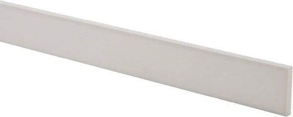 Made in USA - 3 Ft. Long x 1-1/2 Inch Wide x 1/4 Inch High, Virgin PTFE, Rectangular Plastic Bar - White, +/- 0.060 Tolerance - Eagle Tool & Supply