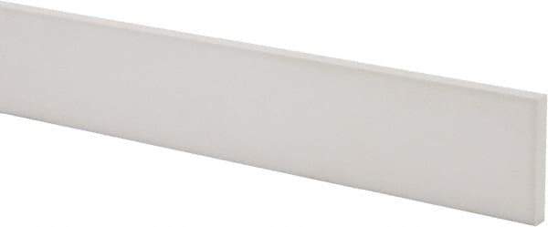 Made in USA - 1 Ft. Long x 2 Inch Wide x 1/4 Inch High, Virgin PTFE, Rectangular Plastic Bar - White, +/- 0.060 Tolerance - Eagle Tool & Supply