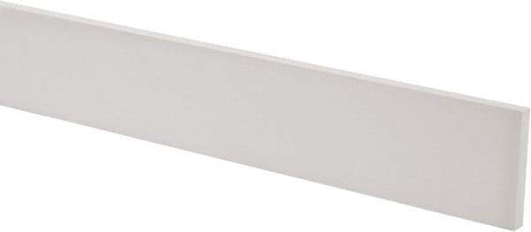 Made in USA - 3 Ft. Long x 2 Inch Wide x 1/4 Inch High, Virgin PTFE, Rectangular Plastic Bar - White, +/- 0.060 Tolerance - Eagle Tool & Supply