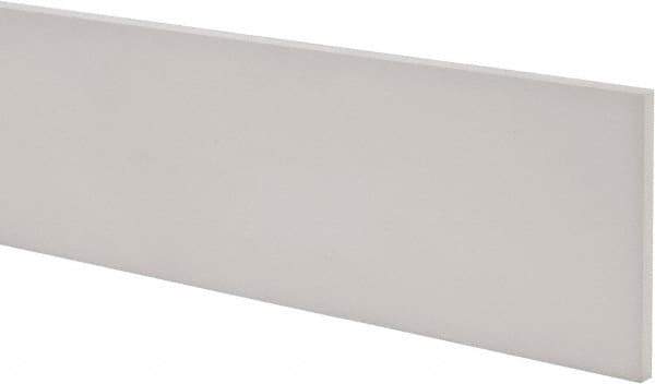 Made in USA - 1 Ft. Long x 4 Inch Wide x 1/4 Inch High, Virgin PTFE, Rectangular Plastic Bar - White, +/- 0.060 Tolerance - Eagle Tool & Supply