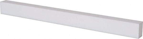 Made in USA - 1 Ft. Long x 1 Inch Wide x 1/2 Inch High, Virgin PTFE, Rectangular Plastic Bar - White, +/- 0.060 Tolerance - Eagle Tool & Supply