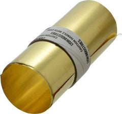 Made in USA - 5 Ft. Long x 6 Inch Wide x 0.0015 Inch Thick, Roll Shim Stock - Brass - Eagle Tool & Supply