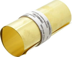 Made in USA - 5 Ft. Long x 6 Inch Wide x 0.002 Inch Thick, Roll Shim Stock - Brass - Eagle Tool & Supply