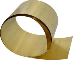 Made in USA - 5 Ft. Long x 6 Inch Wide x 0.005 Inch Thick, Roll Shim Stock - Brass - Eagle Tool & Supply