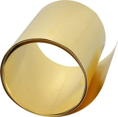 Made in USA - 5 Ft. Long x 6 Inch Wide x 0.01 Inch Thick, Roll Shim Stock - Brass - Eagle Tool & Supply