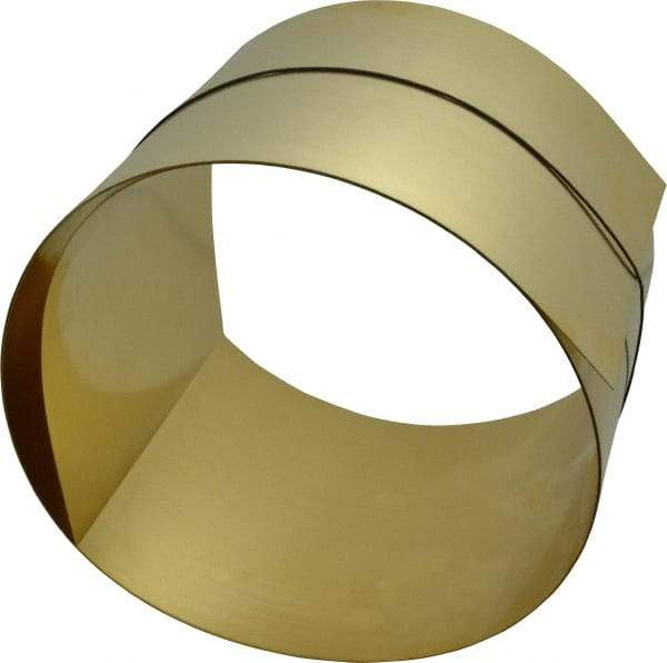 Made in USA - 5 Ft. Long x 6 Inch Wide x 0.015 Inch Thick, Roll Shim Stock - Brass - Eagle Tool & Supply