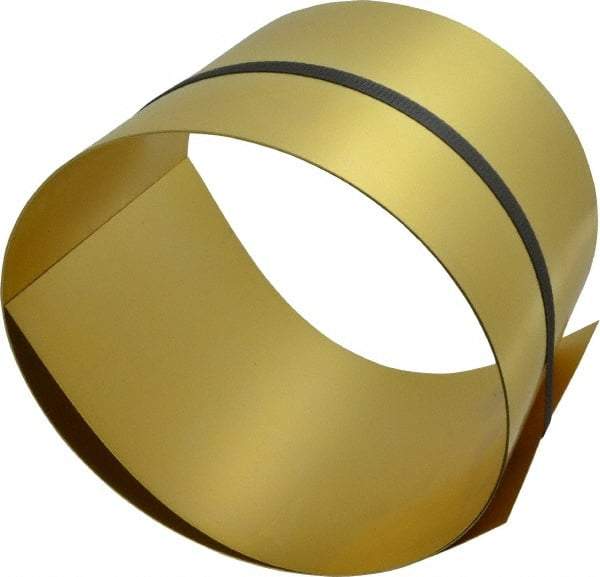 Made in USA - 5 Ft. Long x 6 Inch Wide x 0.02 Inch Thick, Roll Shim Stock - Brass - Eagle Tool & Supply