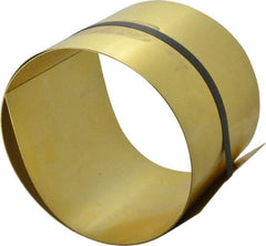 Made in USA - 5 Ft. Long x 6 Inch Wide x 0.025 Inch Thick, Roll Shim Stock - Brass - Eagle Tool & Supply