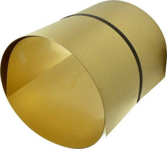 Made in USA - 10 Ft. Long x 12 Inch Wide x 0.015 Inch Thick, Roll Shim Stock - Brass - Eagle Tool & Supply