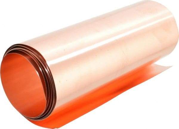 Made in USA - 4 Piece, 50 Inch Long x 6 Inch Wide x 0.001 to 0.01 Inch Thick, Assortment Roll Shim Stock - Copper, 0.001 to 0.01 Inch Thick - Eagle Tool & Supply