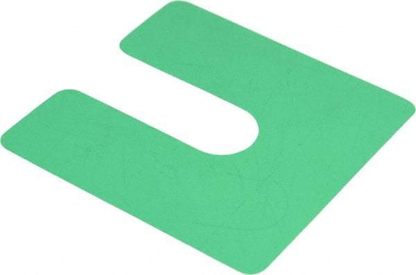 Made in USA - 20 Piece, 4" Wide x 4" Long Plastic Slotted Shim - Green - Eagle Tool & Supply