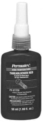 Permatex - 50 mL Bottle, Red, High Strength Liquid Threadlocker - Series 272, 24 hr Full Cure Time, Hand Tool, Heat Removal - Eagle Tool & Supply