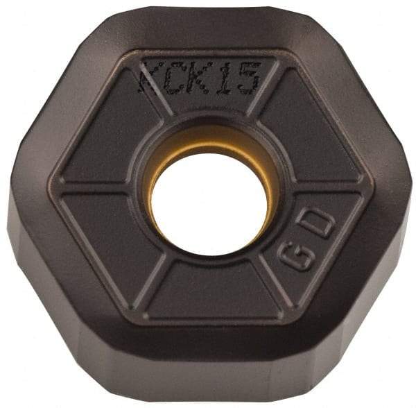 Kennametal - HNGJ535 GD Grade KCK15 Carbide Milling Insert - TiN/TiCN/Al2O3 Finish, 0.2189" Thick, 5/8" Inscribed Circle, 1.2mm Corner Radius - Eagle Tool & Supply
