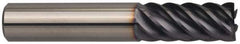 Guhring - 1", 1-1/2" LOC, 1" Shank Diam, 4" OAL, 6 Flute, Solid Carbide Square End Mill - Single End, FIREX Finish, Spiral Flute, 44/45/46° Helix, Centercutting, Right Hand Cut, Right Hand Flute, Series 3115 - Eagle Tool & Supply
