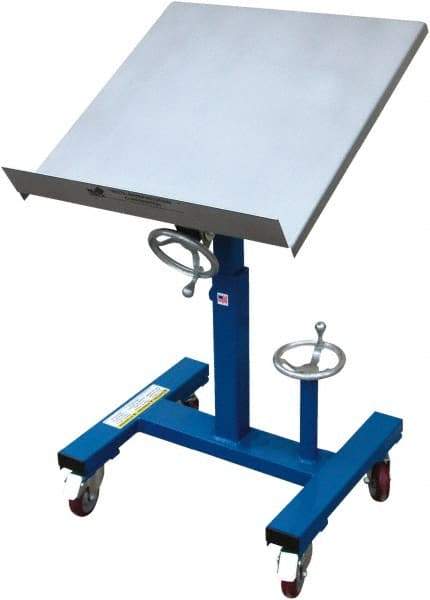 Vestil - Work Table - Steel, Fixed Leg, Blue/Gray, 24-1/16" Long x 24-1/16" Deep x 34" High - Eagle Tool & Supply