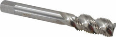 Balax - 1/2-20 UNF 3 Flute 3B Modified Bottoming Spiral Flute Tap - Powdered Metal, Bright Finish, 3-3/8" OAL, Right Hand Flute, Right Hand Thread, H3, Series BX200 - Eagle Tool & Supply