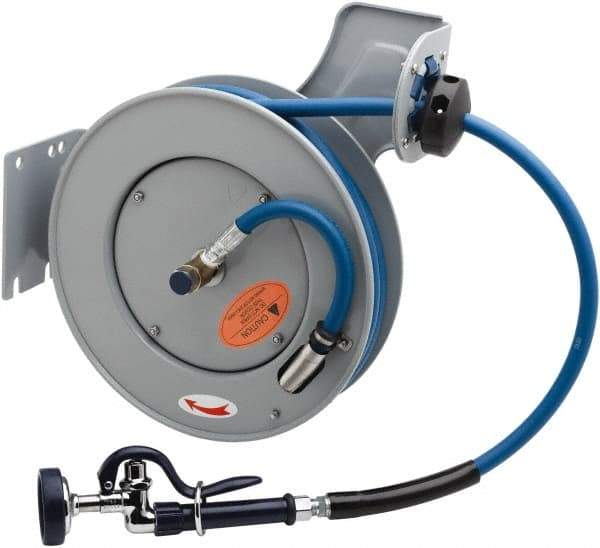 T&S Brass - 35' Spring Retractable Hose Reel - 300 psi, Hose Included - Eagle Tool & Supply