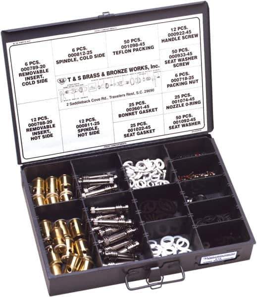 T&S Brass - 267 Pieces Boxed Faucet Repair Kit - Master Parts Kit Style - Eagle Tool & Supply