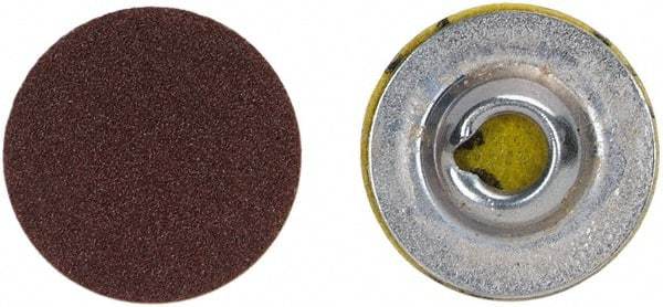 Merit Abrasives - 3/4" Disc Diam, 240 Grit, Aluminum Oxide Quick Change Disc - Type S Attaching System, Coated, Brown, 40,000 RPM, ALO Series - Eagle Tool & Supply