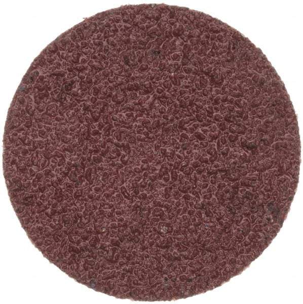 Merit Abrasives - 1" Disc Diam, 60 Grit, Aluminum Oxide Quick Change Disc - Type S Attaching System, Coated, Brown, 40,000 RPM, ALO Series - Eagle Tool & Supply