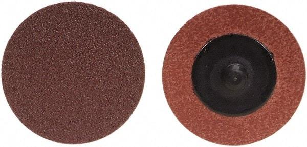 Merit Abrasives - 2" Disc Diam, 40 Grit, Aluminum Oxide Quick Change Disc - Type R Attaching System, Coated, Brown, 30,000 RPM, ALO Series - Eagle Tool & Supply