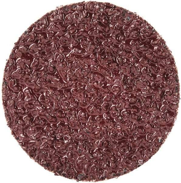 Merit Abrasives - 1-1/2" Disc Diam, 24 Grit, Aluminum Oxide Quick Change Disc - Type R Attaching System, Coated, Brown, 30,000 RPM, ALO Series - Eagle Tool & Supply
