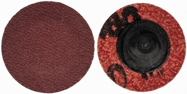 Merit Abrasives - 1" Disc Diam, 180 Grit, Aluminum Oxide Quick Change Disc - Type R Attaching System, Coated, Brown, 40,000 RPM, ALO Series - Eagle Tool & Supply