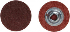 Merit Abrasives - 1" Disc Diam, 100 Grit, Aluminum Oxide Quick Change Disc - Type S Attaching System, Coated, Brown, 40,000 RPM, ALO Series - Eagle Tool & Supply