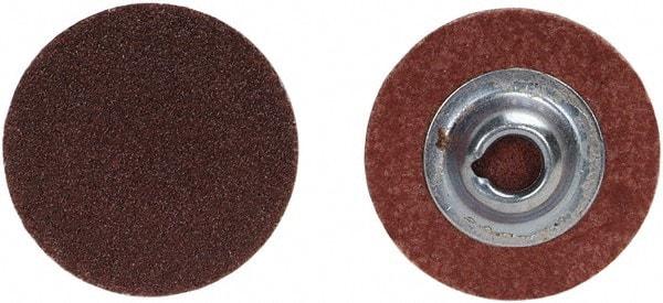 Merit Abrasives - 4" Disc Diam, 36 Grit, Aluminum Oxide Quick Change Disc - Type S Attaching System, Coated, Brown, 12,000 RPM, ALO Series - Eagle Tool & Supply