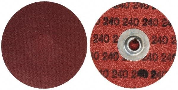 Merit Abrasives - 3" Disc Diam, 240 Grit, Aluminum Oxide Quick Change Disc - Type S Attaching System, Coated, Brown, 20,000 RPM, ALO Series - Eagle Tool & Supply