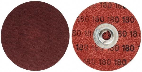 Merit Abrasives - 3" Disc Diam, 180 Grit, Aluminum Oxide Quick Change Disc - Type S Attaching System, Coated, Brown, 20,000 RPM, ALO Series - Eagle Tool & Supply