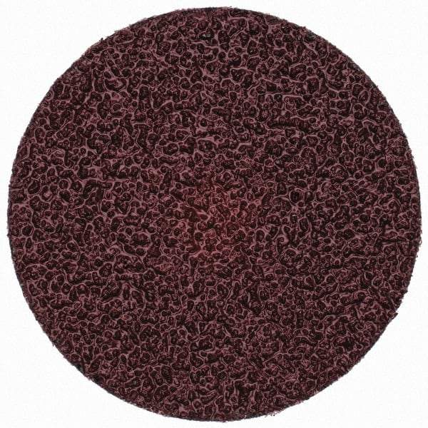 Merit Abrasives - 3" Disc Diam, 24 Grit, Aluminum Oxide Quick Change Disc - Type S Attaching System, Coated, Brown, 20,000 RPM, ALO Series - Eagle Tool & Supply