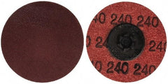 Merit Abrasives - 2" Disc Diam, 240 Grit, Aluminum Oxide Quick Change Disc - Type P Attaching System, Coated, Brown, 30,000 RPM, ALO Series - Eagle Tool & Supply