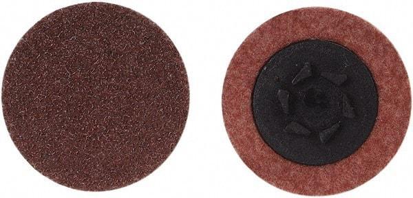Merit Abrasives - 2" Disc Diam, 24 Grit, Aluminum Oxide Quick Change Disc - Type P Attaching System, Coated, Brown, 30,000 RPM, ALO Series - Eagle Tool & Supply