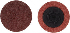Merit Abrasives - 1-1/2" Disc Diam, 320 Grit, Aluminum Oxide Quick Change Disc - Type P Attaching System, Coated, Brown, 30,000 RPM, ALO Series - Eagle Tool & Supply