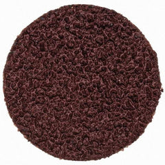 Merit Abrasives - 1" Disc Diam, 40 Grit, Aluminum Oxide Quick Change Disc - Type P Attaching System, Coated, Brown, 40,000 RPM, ALO Series - Eagle Tool & Supply